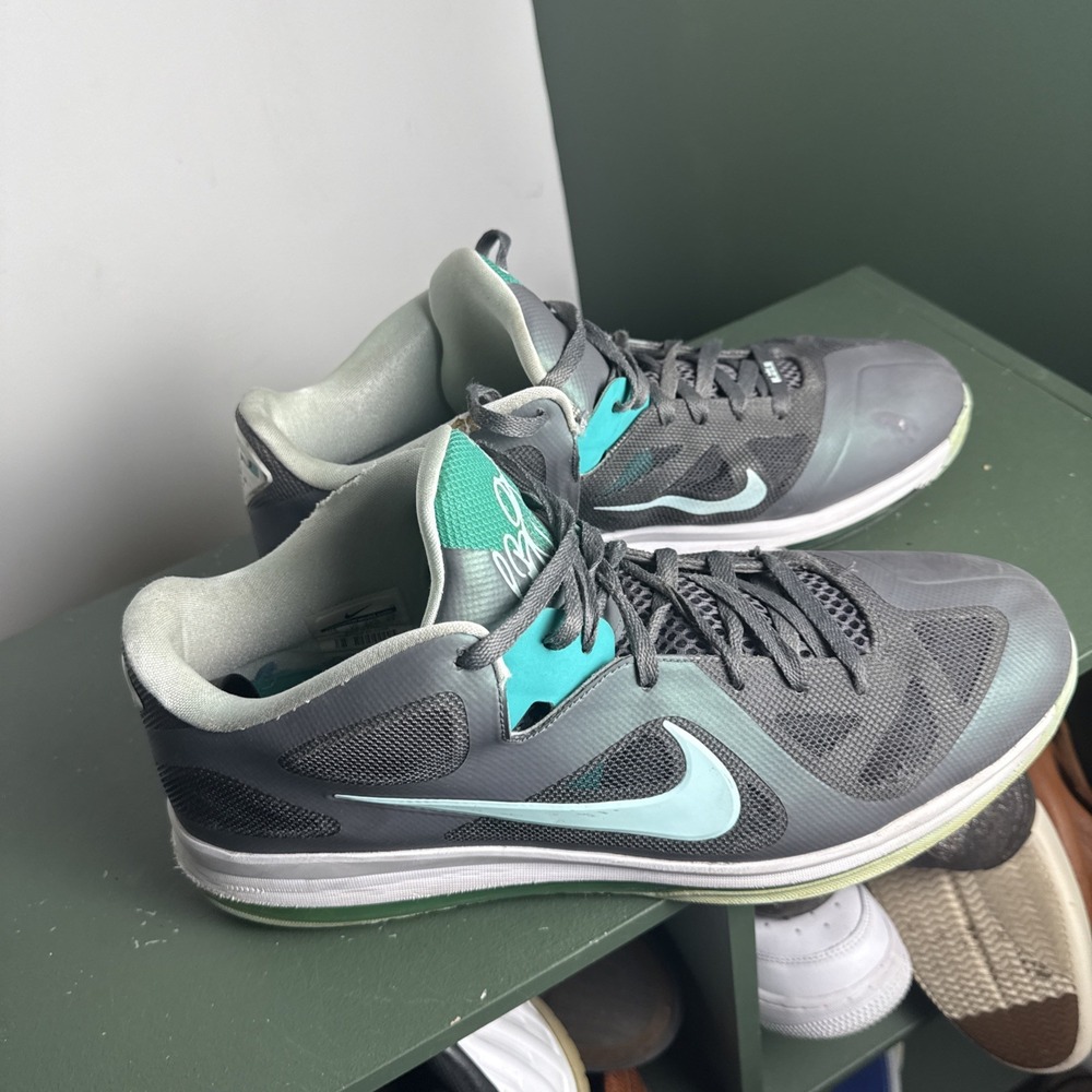 Nike LeBron 9 IX Low "Easter 2012" 510811-001 Mint/Cool Grey Men's Size 15